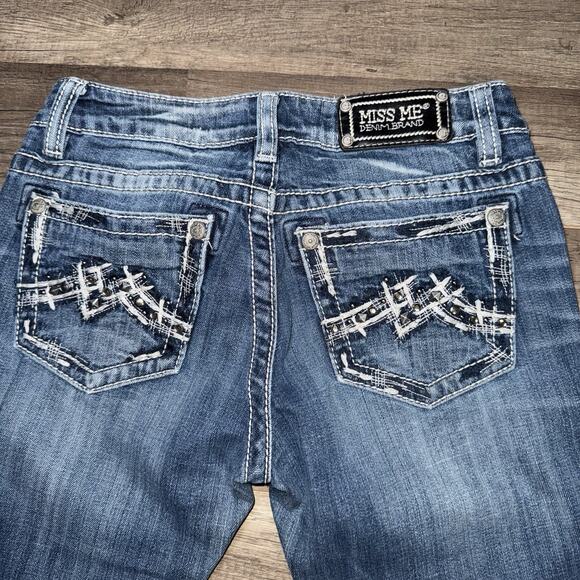 Miss Me Jeans Size 27 Womens Denim Blue Rhinestone Boot Cut JD1071B - Picture 4 of 9
